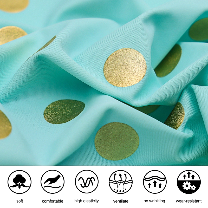 High elasticity and high density printed swimming knitted fabric